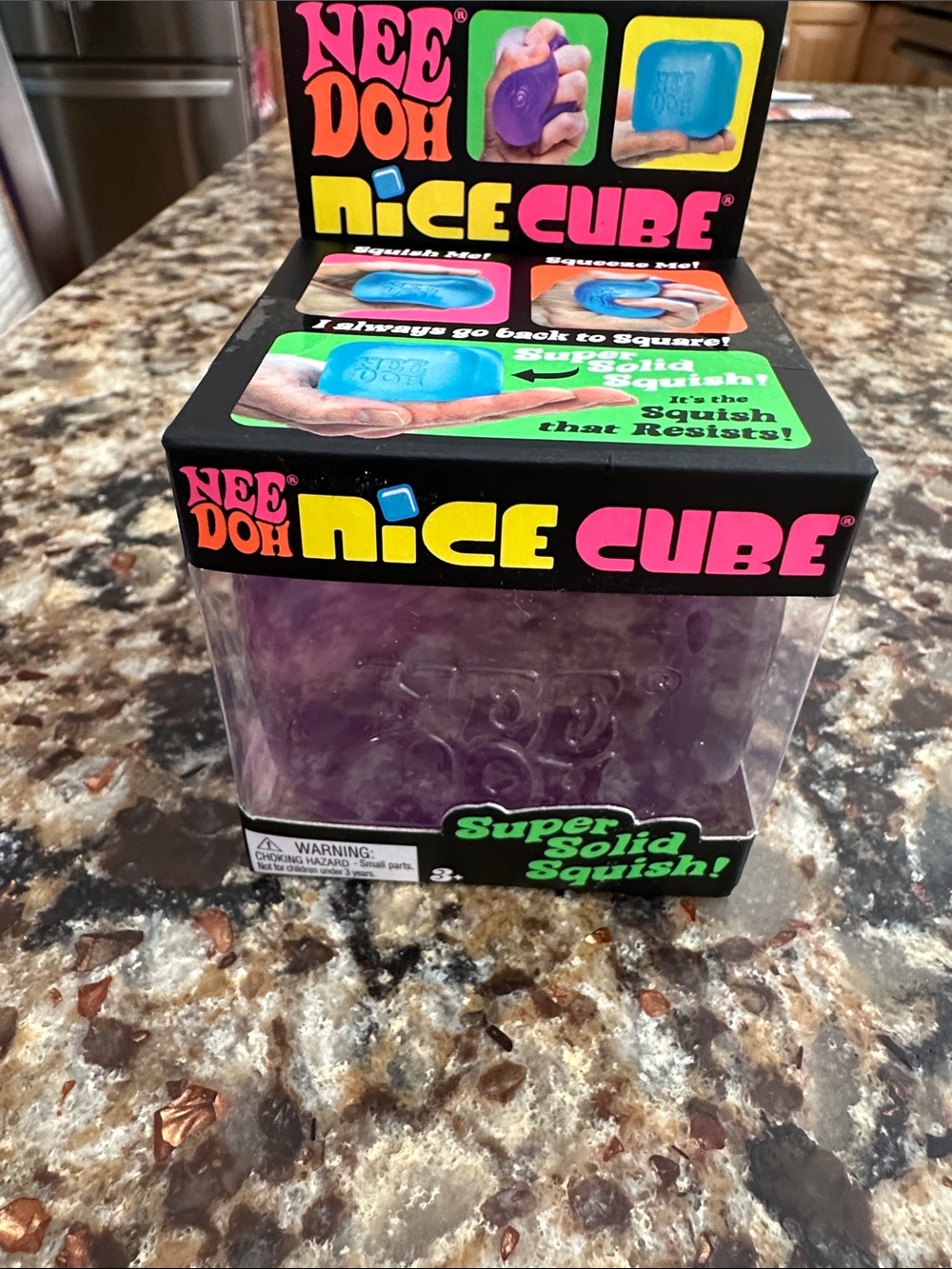 NeeDoh Nice Cube Purple Super Solid Squish Toy